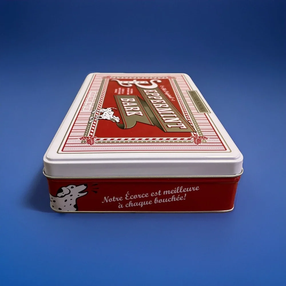 Collectible‎ William Sonoma Peppermint Bark Tin with Lid Storage w Personality